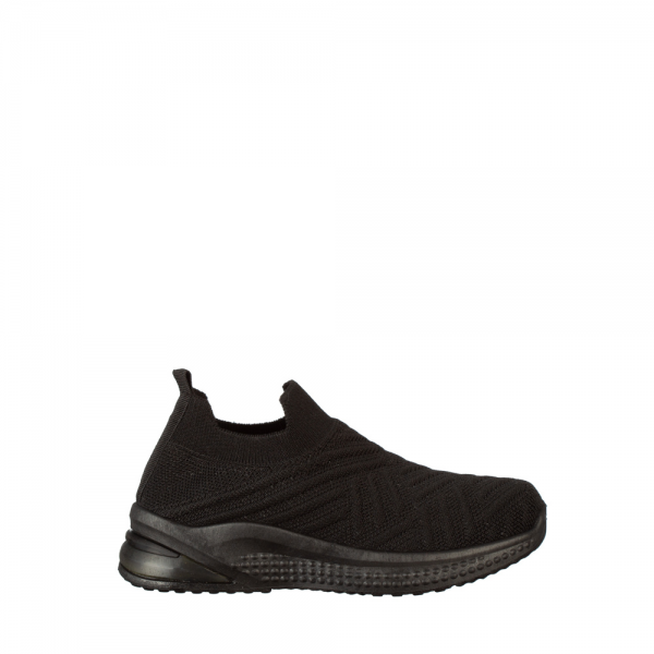 Παιδικά αθλητικά παπούτσια  μαύρα από ύφασμα Doston, 2 - Kalapod.gr